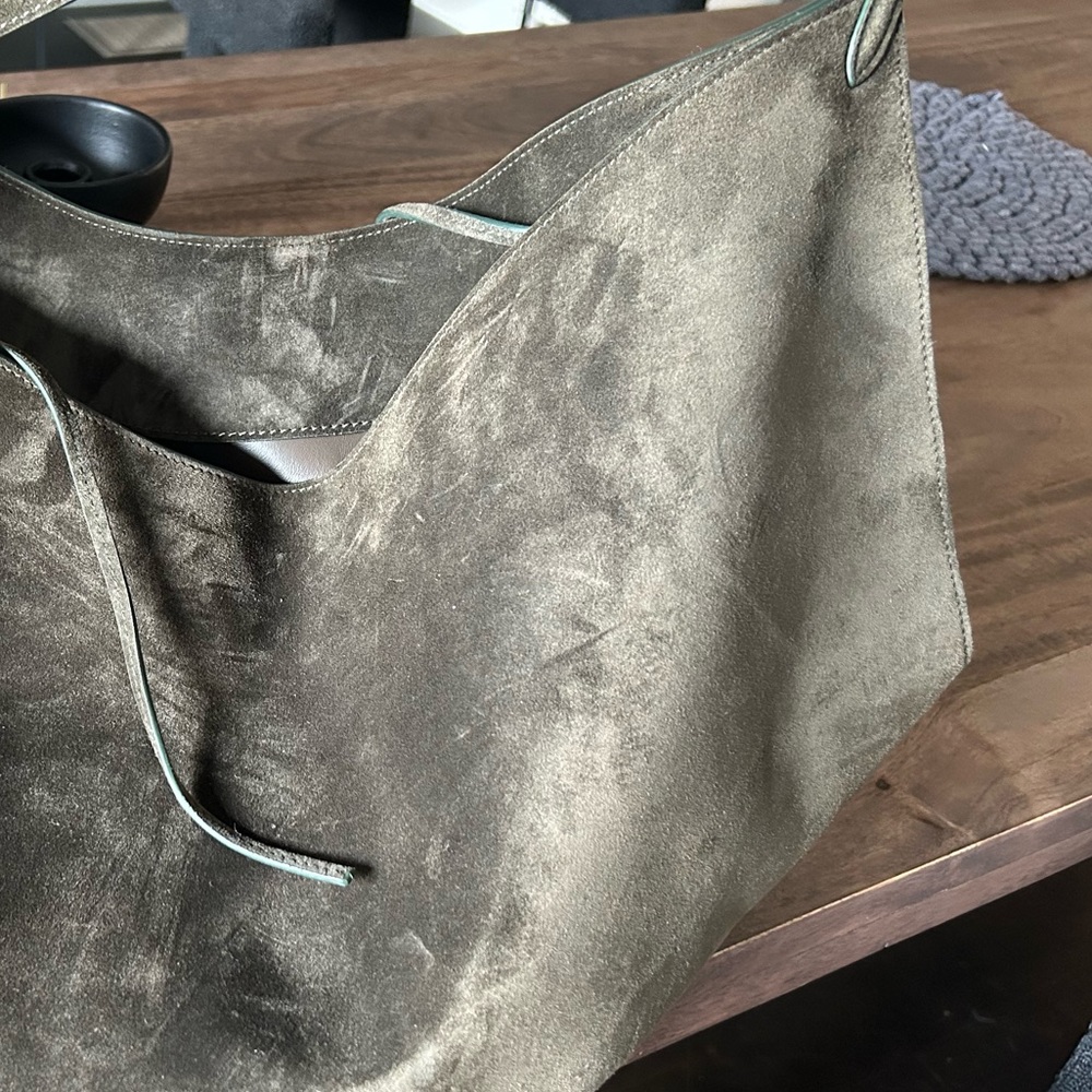 KHAITE Olive Green Suede Bag - Picture 7 of 13